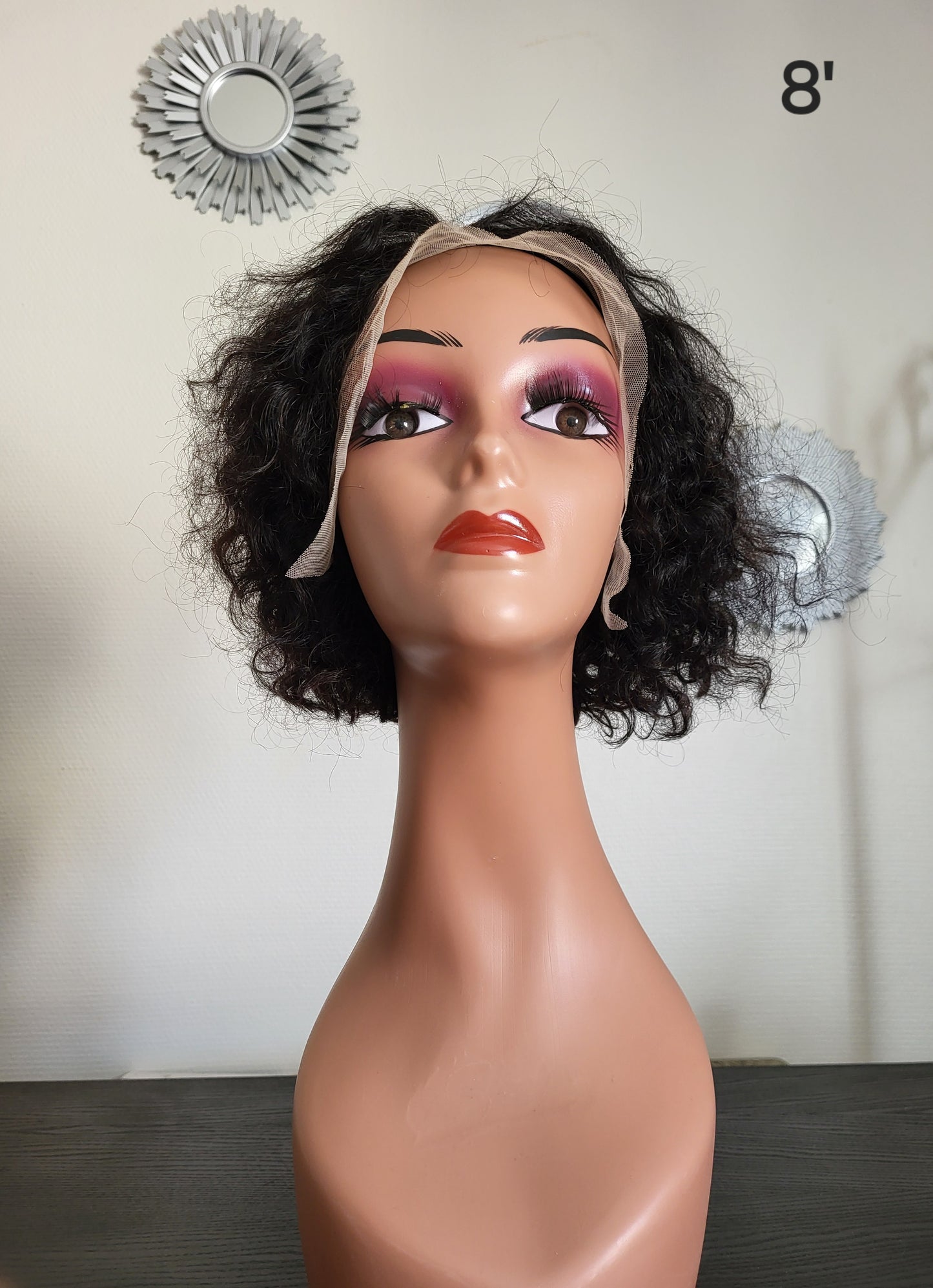 Black curly wig