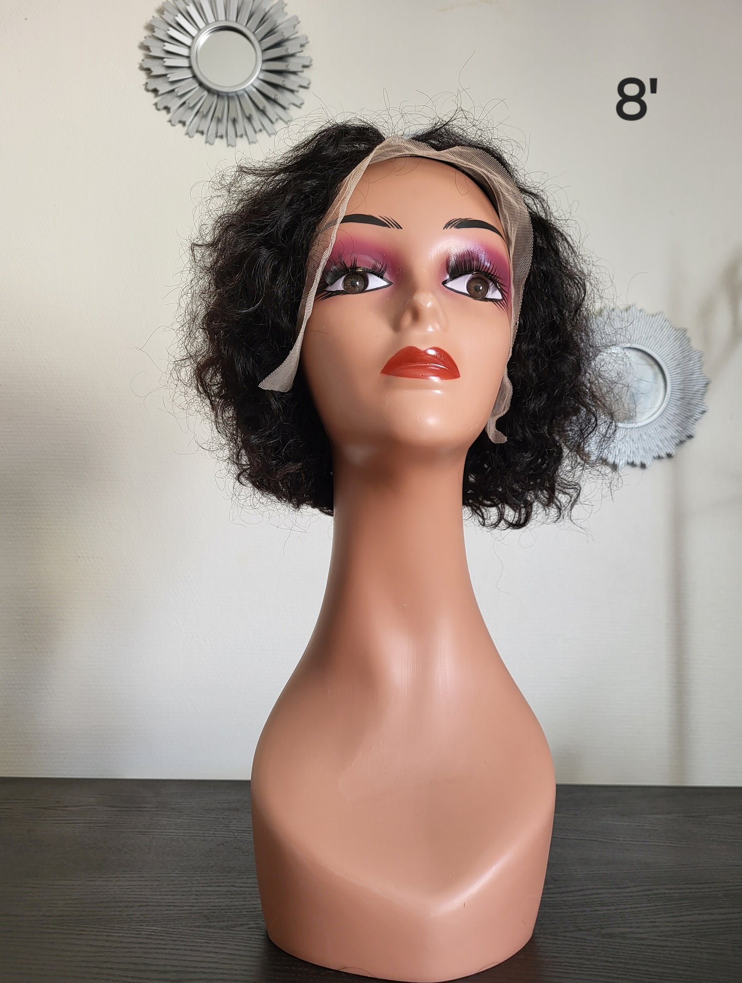 Black curly wig