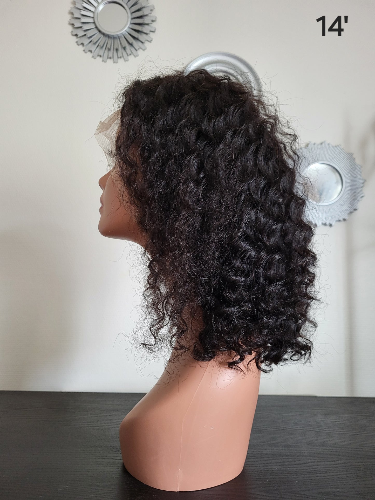 Black curly wig