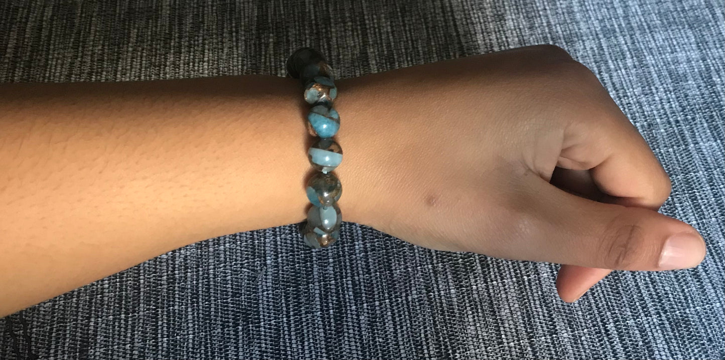 Bracelet jaspe bleu