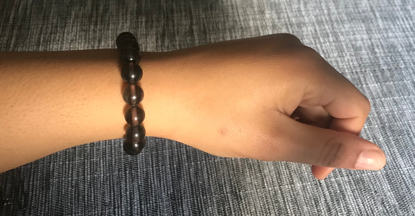 Bracelet obsidienne fumée