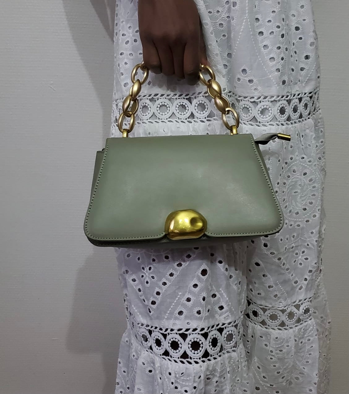 Small green handbag